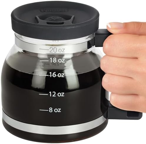 Caedrea Diner-Stil 20 oz Borosilikatglas Kaffeekanne mit Spill-Proof Silikondeckel – Perfektes Retro-Gag-Geschenk für Kaffee-Enthusiasten