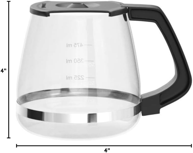 Caedrea Diner-Stil 20 oz Borosilikatglas Kaffeekanne mit Spill-Proof Silikondeckel – Perfektes Retro-Gag-Geschenk für Kaffee-Enthusiasten