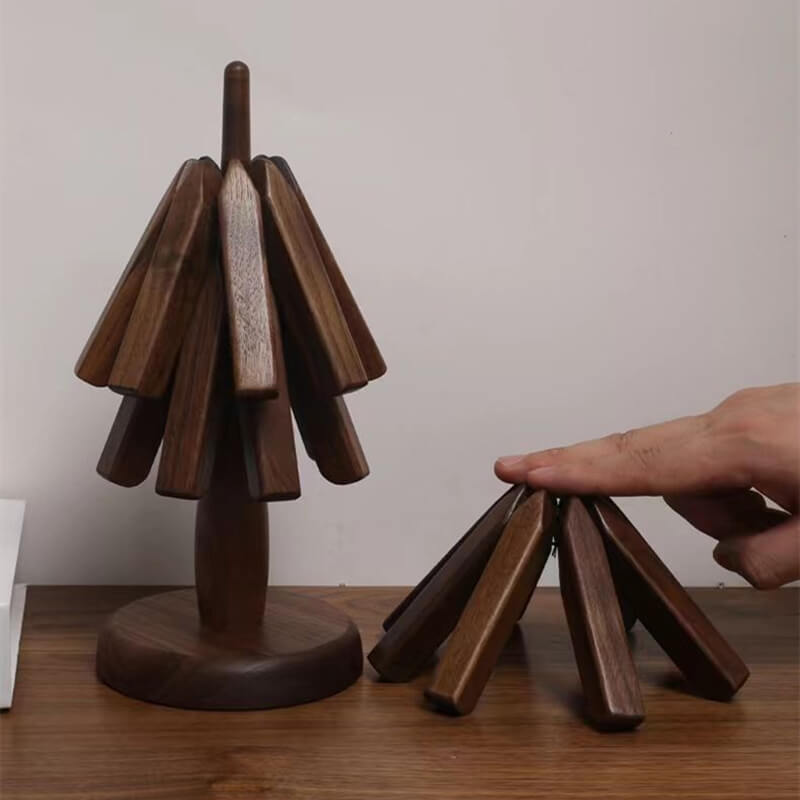 Künstlerischer Walnussbaum-Tischuntersetzer