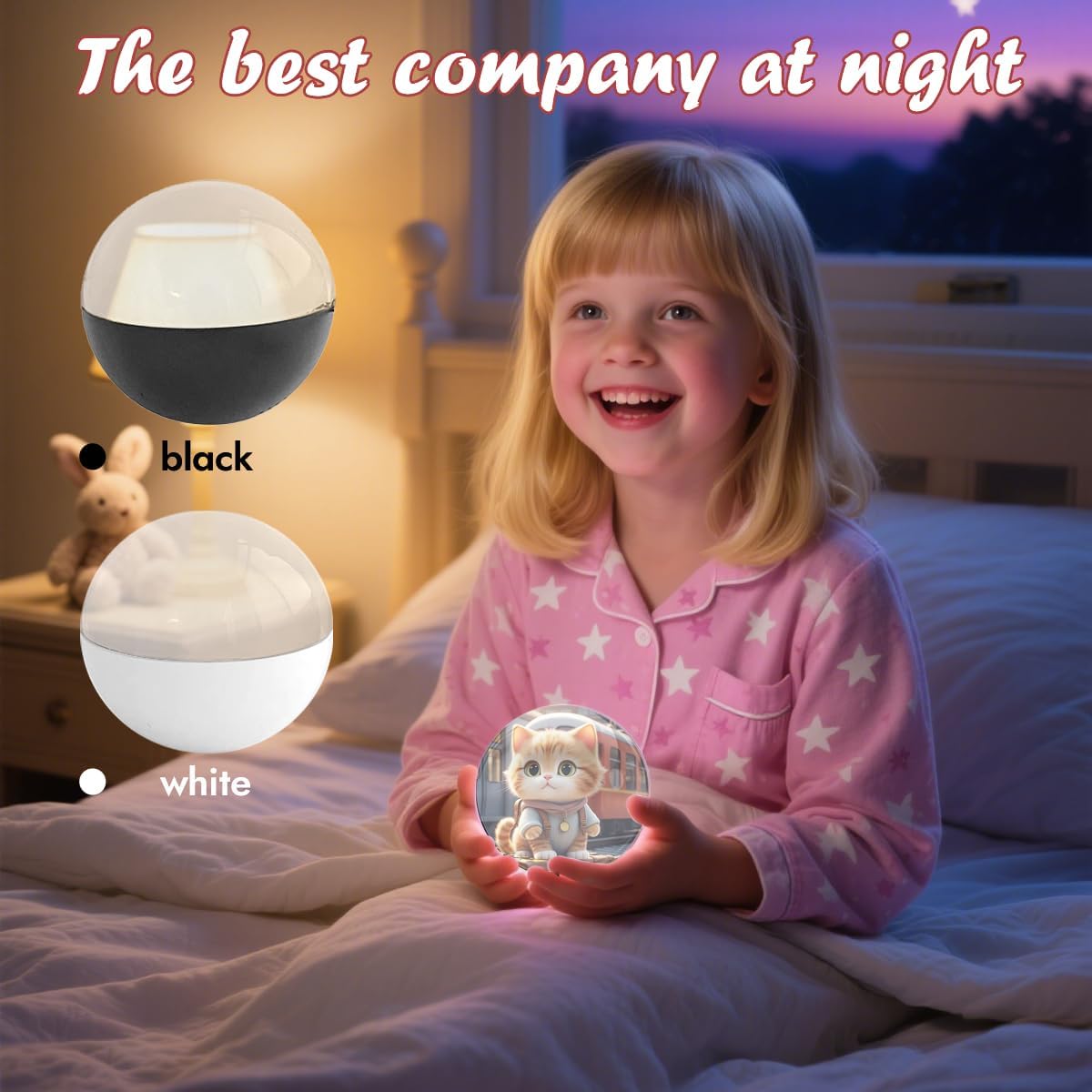 Memory Sphere Lampe – Persönliche Video-Kristallkugel mit Ultraschall-Babyherzschlag, Familienmomente & USB-wiederaufladbar, edles weißes LED-Erinnerungsgeschenk