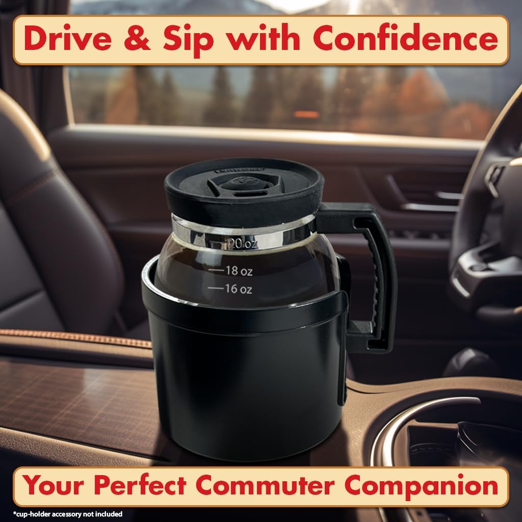 Caedrea Diner-Stil 20 oz Borosilikatglas Kaffeekanne mit Spill-Proof Silikondeckel – Perfektes Retro-Gag-Geschenk für Kaffee-Enthusiasten