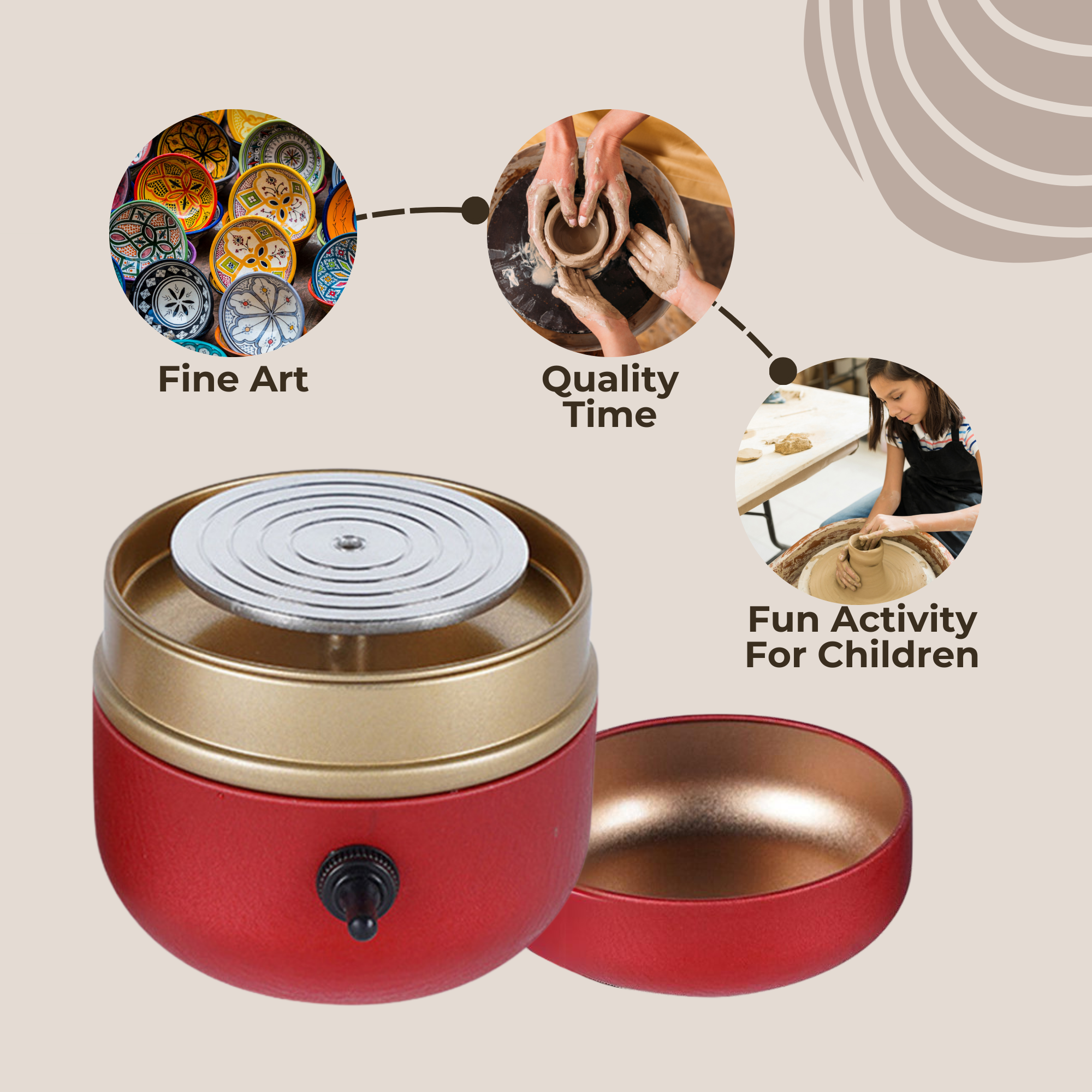 Poterio™ | Mini tragbare Töpferscheibe (inkl. 8 kostenlose Modellierwerkzeuge)