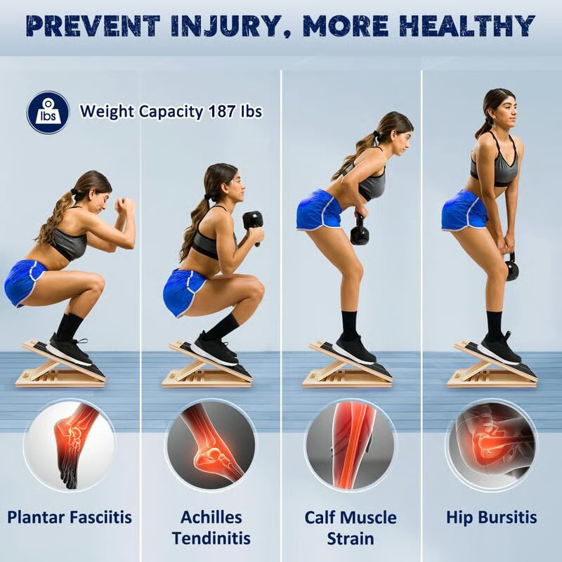 Balance-Board | Tragbares Holz-Kippbrett zum Wadenstrecken