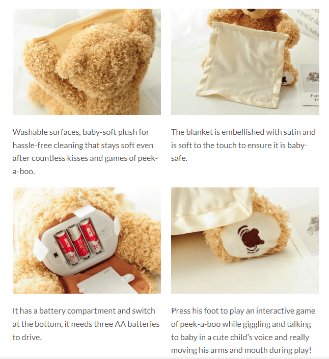 Süßer Peek-a-Boo Teddybär – Das perfekte Kuscheltier für Kinder