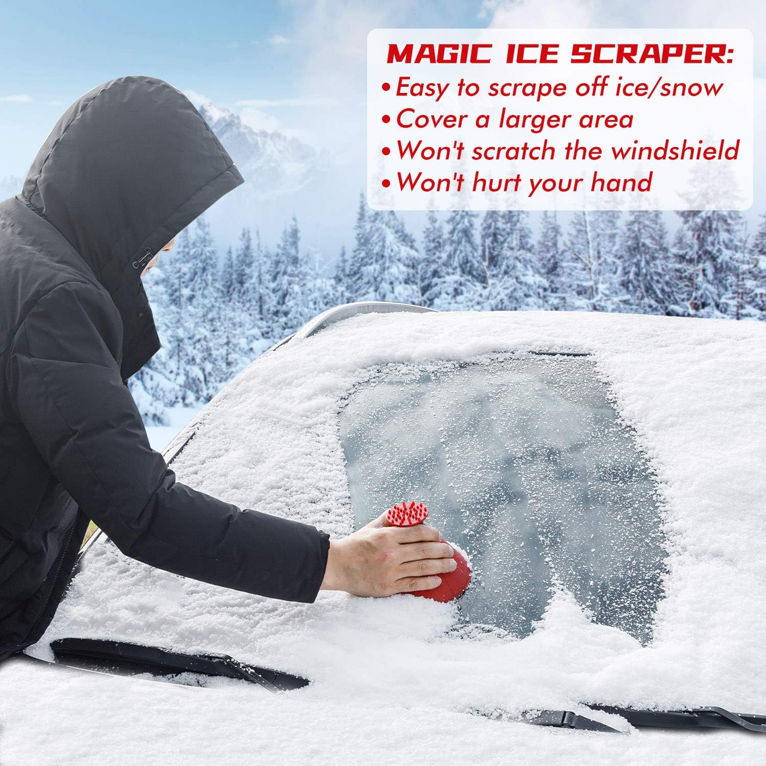 Magic Car Ice Scraper mit Trichter - Windschutzscheiben-Eiskratzer