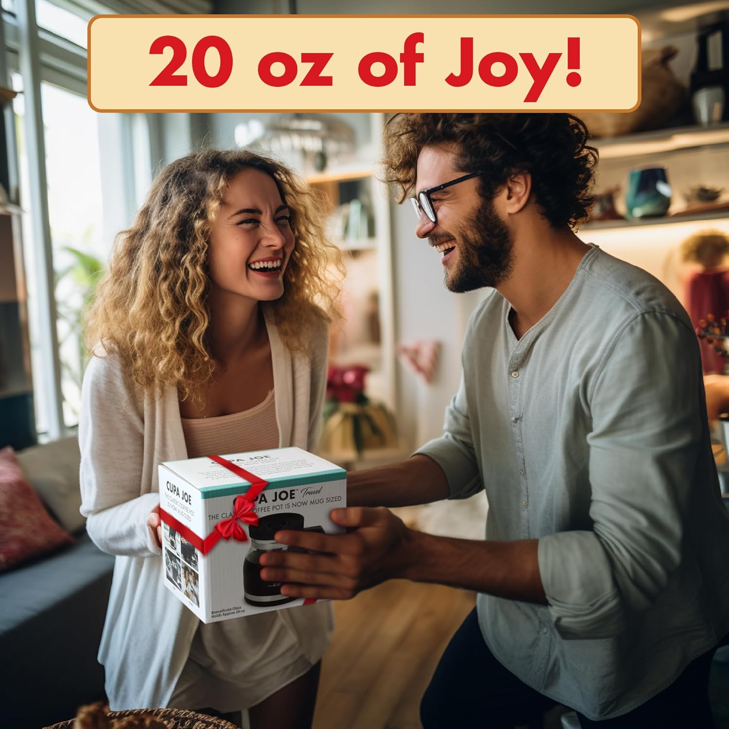 Caedrea Diner-Stil 20 oz Borosilikatglas Kaffeekanne mit Spill-Proof Silikondeckel – Perfektes Retro-Gag-Geschenk für Kaffee-Enthusiasten