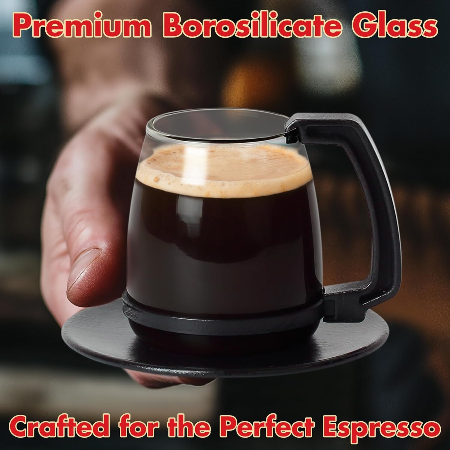 Caedrea Diner-Stil 20 oz Borosilikatglas Kaffeekanne mit Spill-Proof Silikondeckel – Perfektes Retro-Gag-Geschenk für Kaffee-Enthusiasten