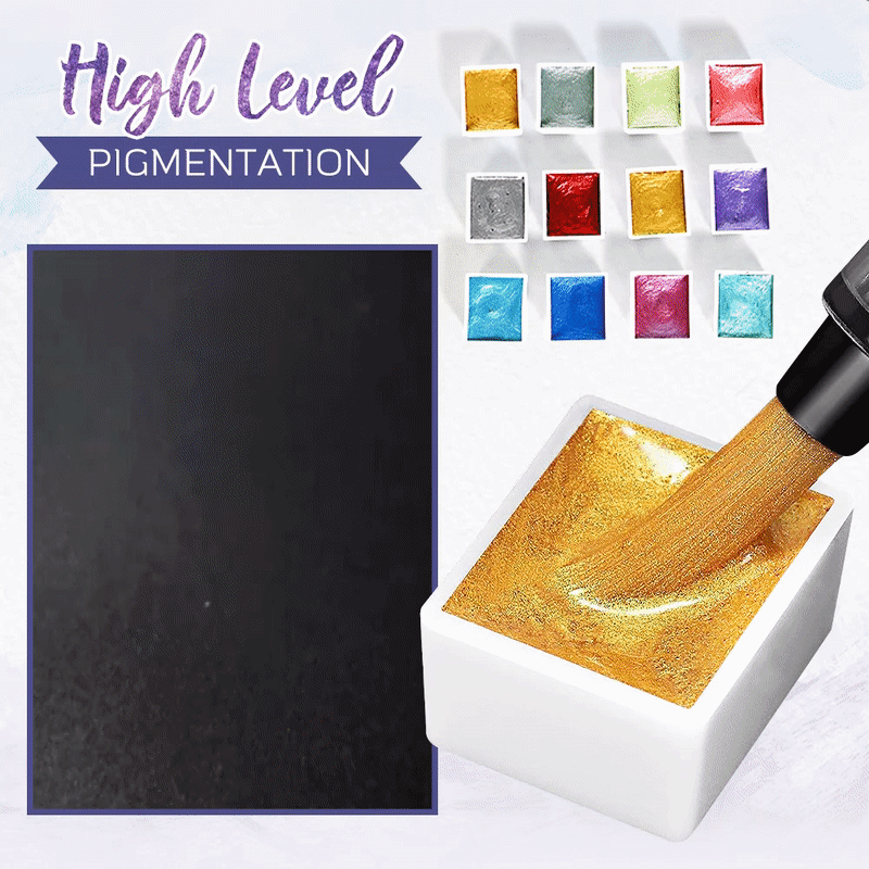 ArtisticGleam™ - Metallic-Aquarellmalerei-Set