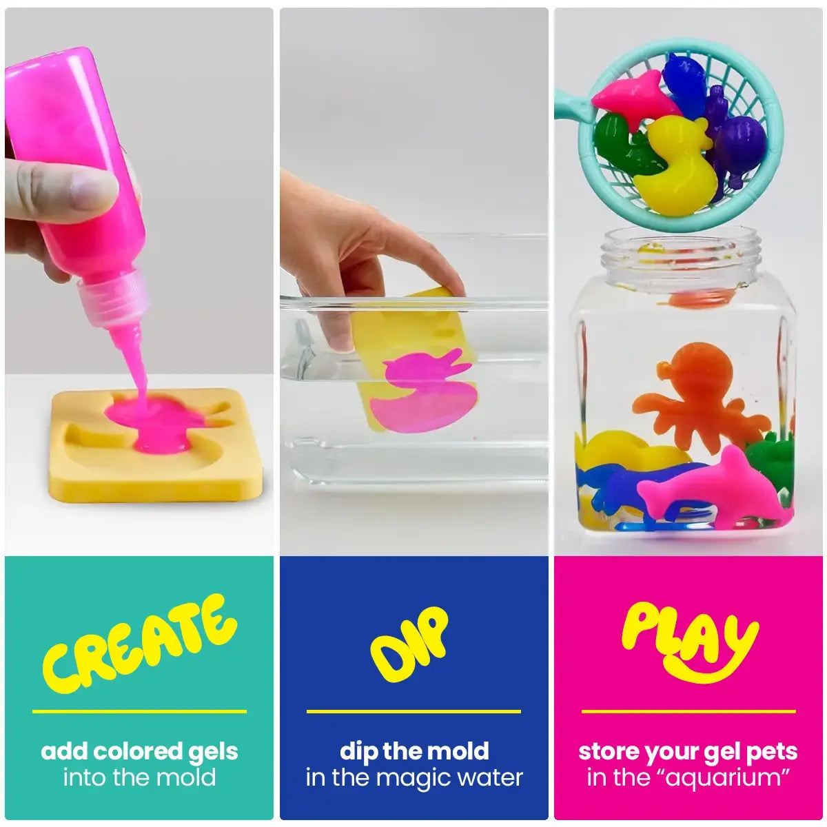 Magisches Gel zum Erstellen von Wasserelfen – 4, 8 oder 12 Farben (ab 2 Jahren)