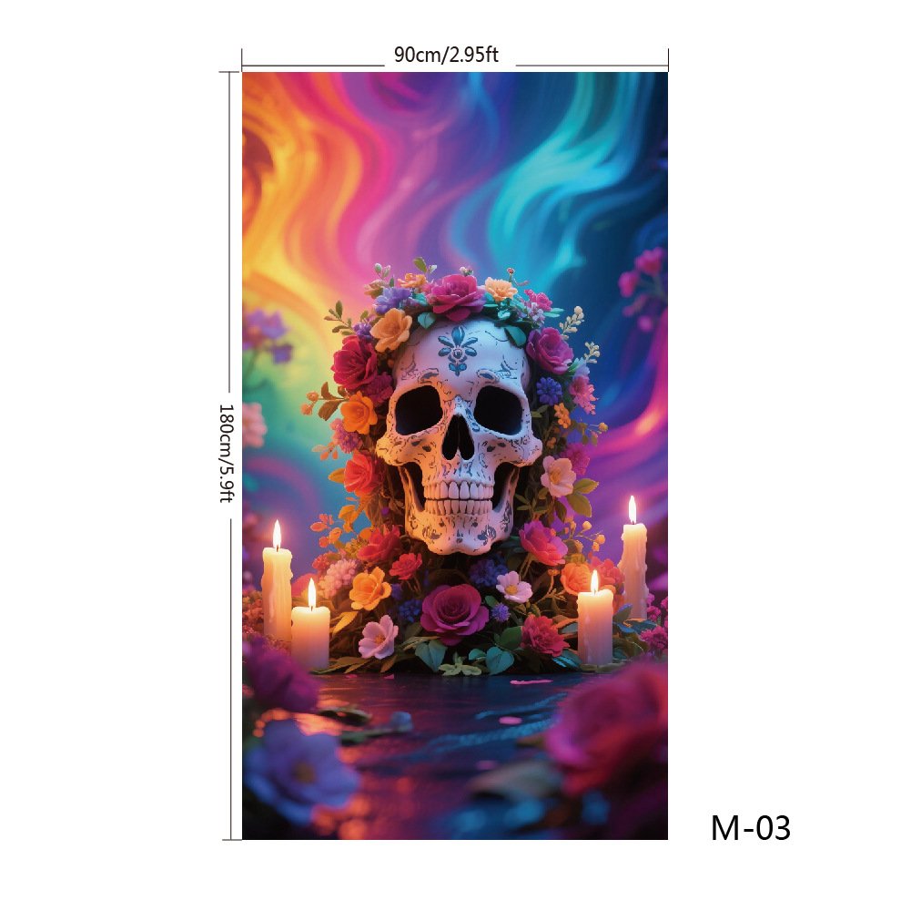 Festliche Haustürdekoration für Weihnachten und Halloween