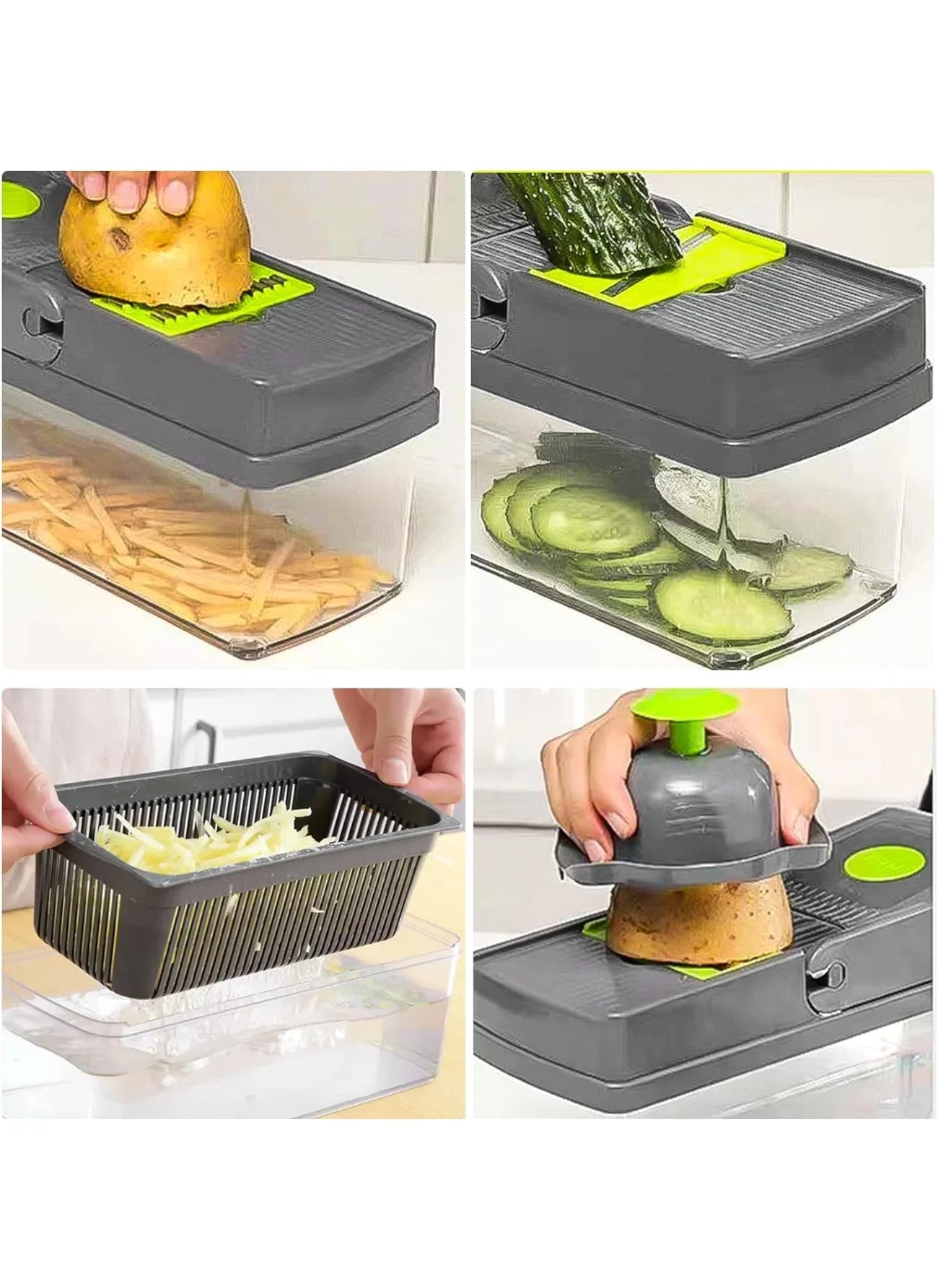 Multifunktionaler Lebensmittelschneider, Reibe und Schäler