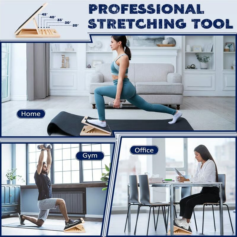 Balance-Board | Tragbares Holz-Kippbrett zum Wadenstrecken