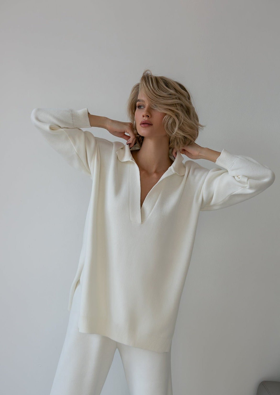 Nalla Milk Polo Oversized Pullover